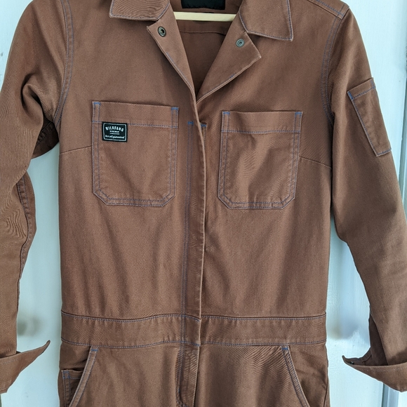 SOLD Wildfang essential coverall long sleeve jumpsuit, xs, sold out brown color - Picture 5 of 5